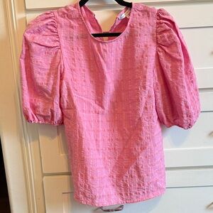 English Factory Pink Puff Sleeve Blouse